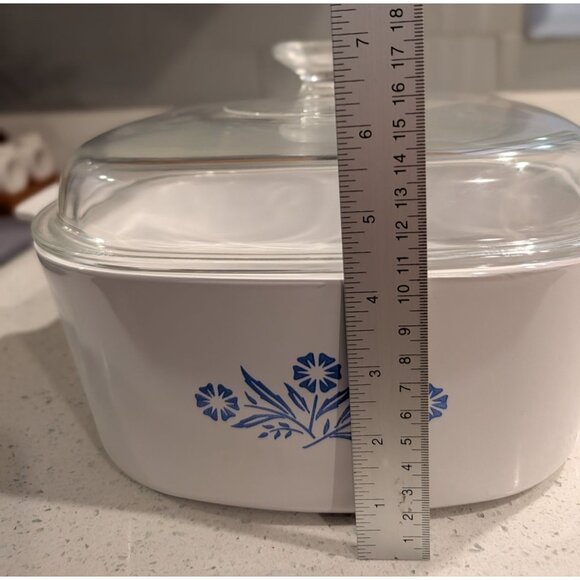Vintage CorningWare Blue Cornflower Casserole Dish Lid Metal Rack 5 quart - Picture 15 of 16